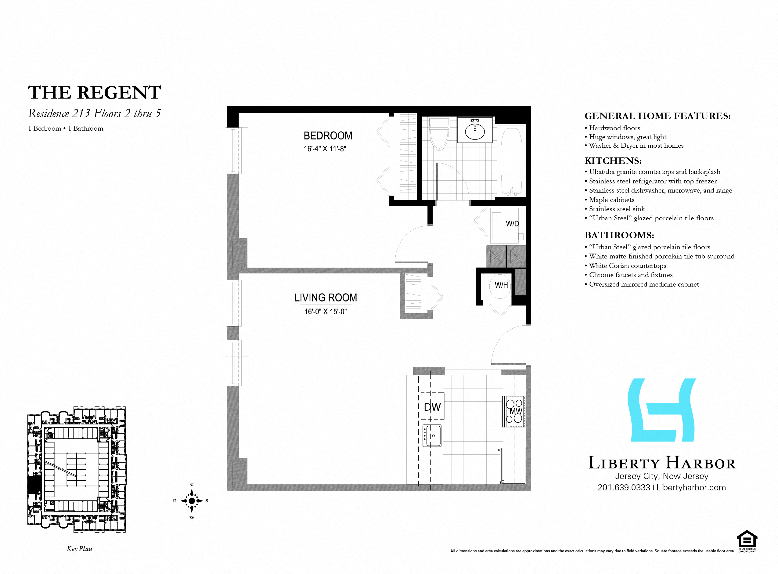 Floor plan for 1 bed, 1 bath, 748 sqft